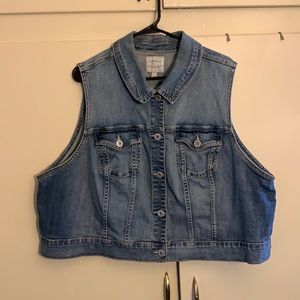 Torrid cropped denim vest